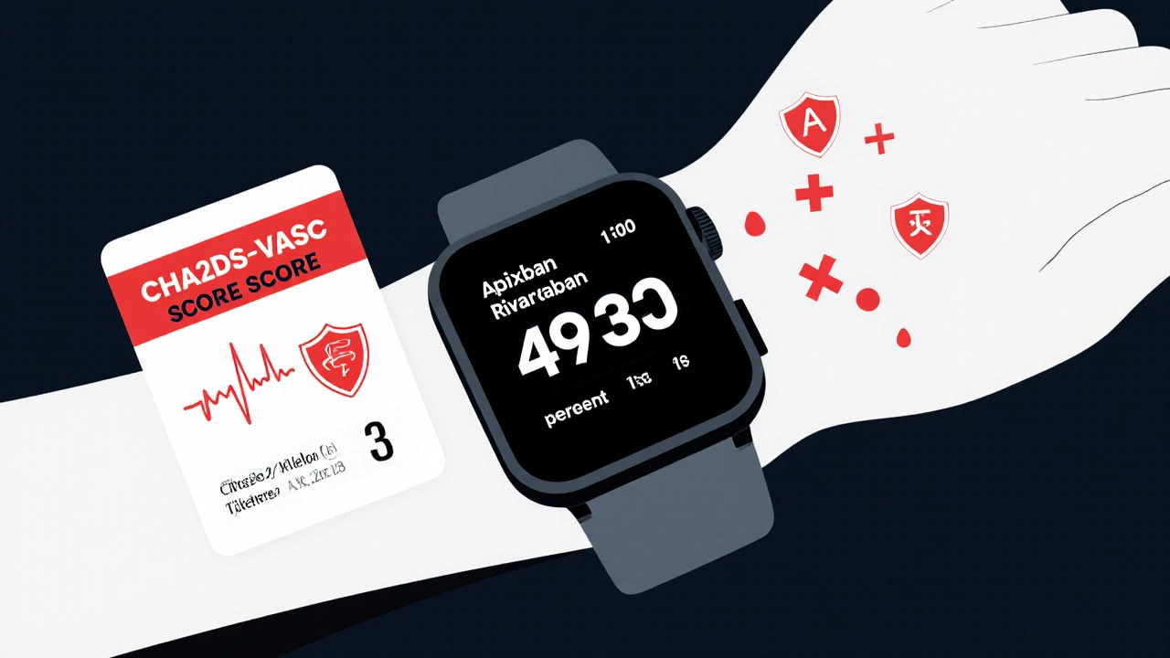 Silhouette with smartwatch detecting AFib and blood thinners protecting the brain from clots.