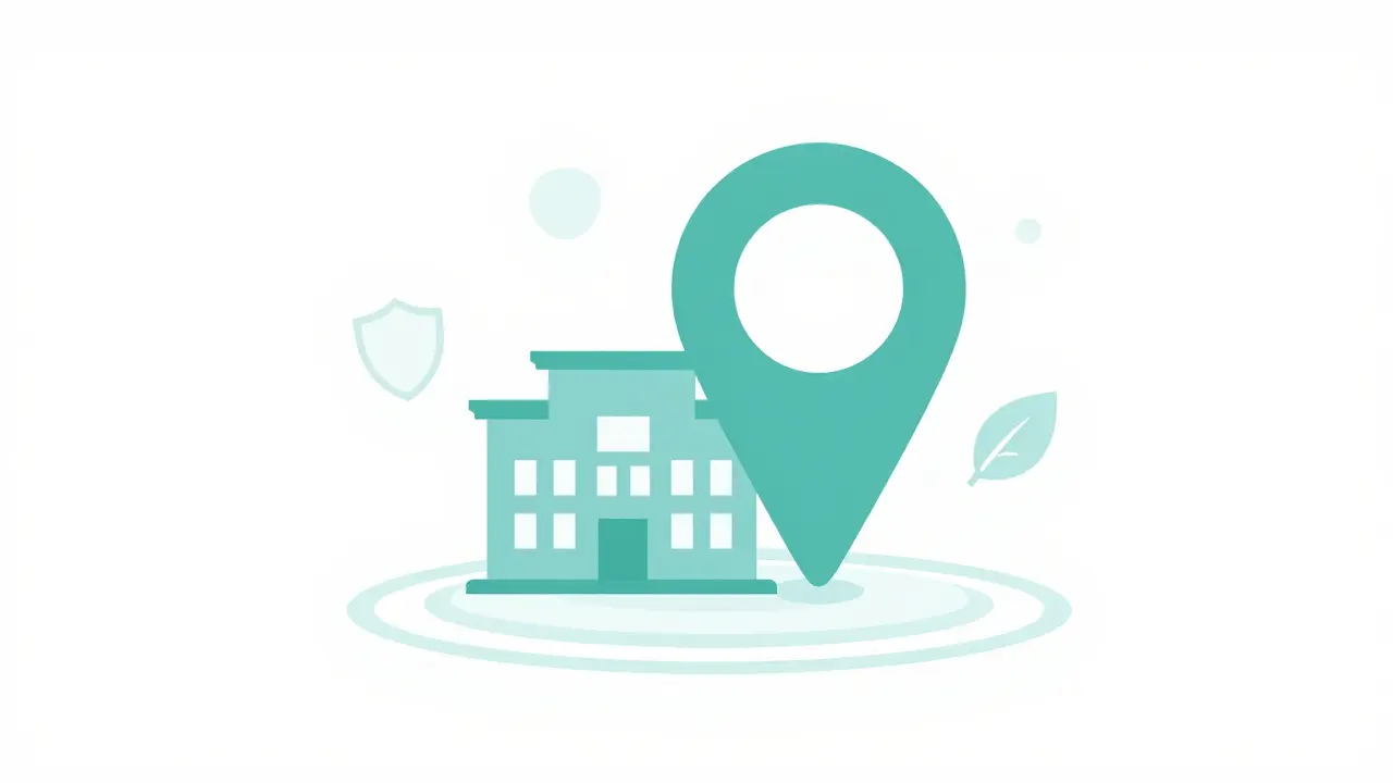 Map pin indicating a drug take-back location