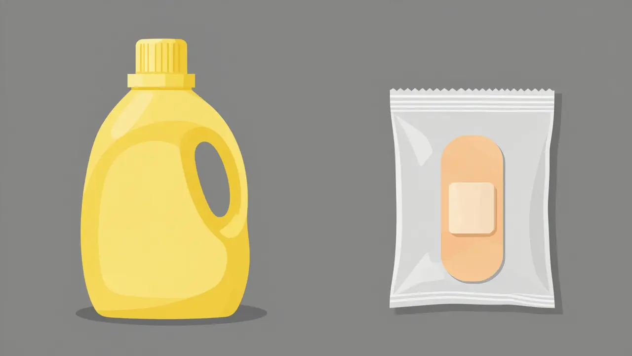 Safe disposal containers for sharps and used patches