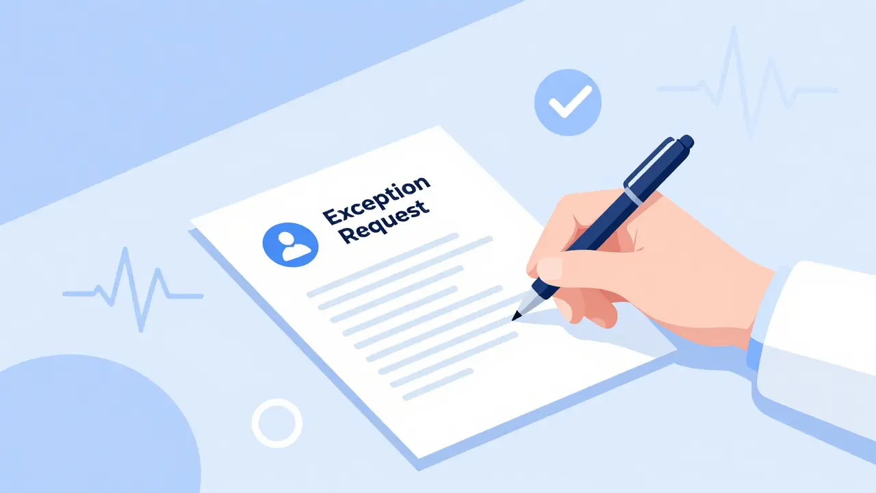 Doctor filing formulary exception request form