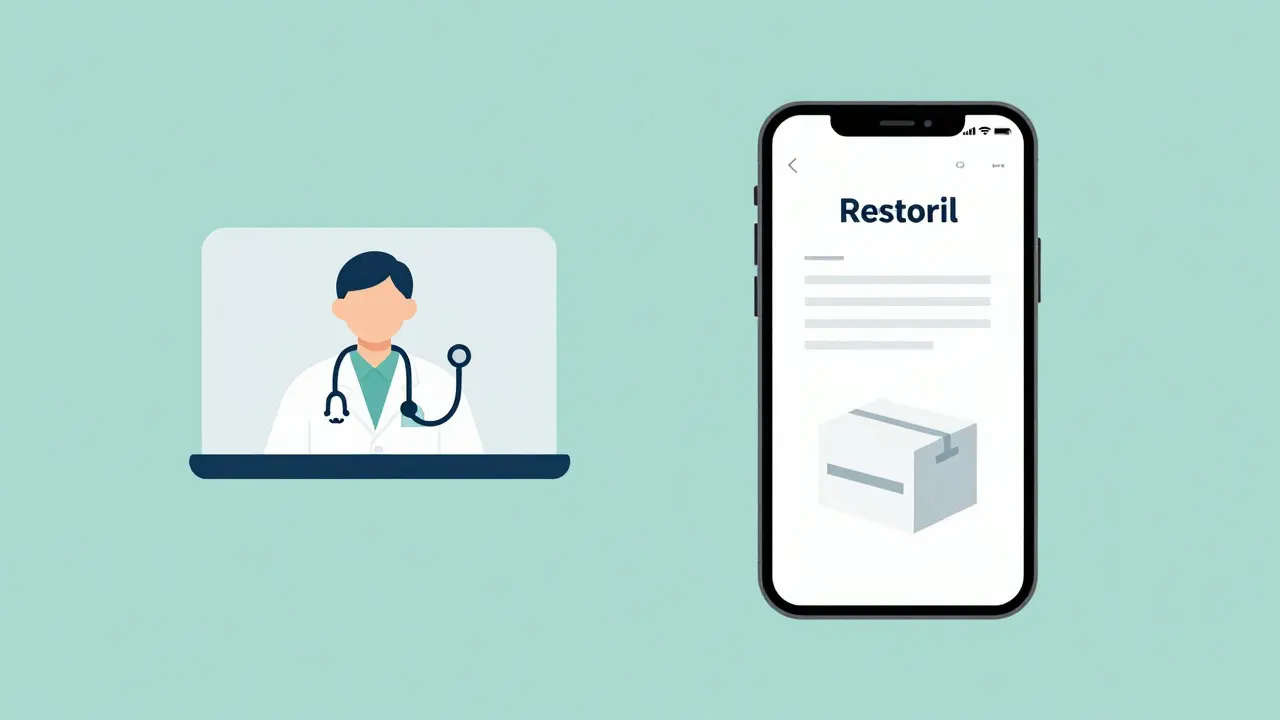 Telehealth video consult leading to digital prescription
