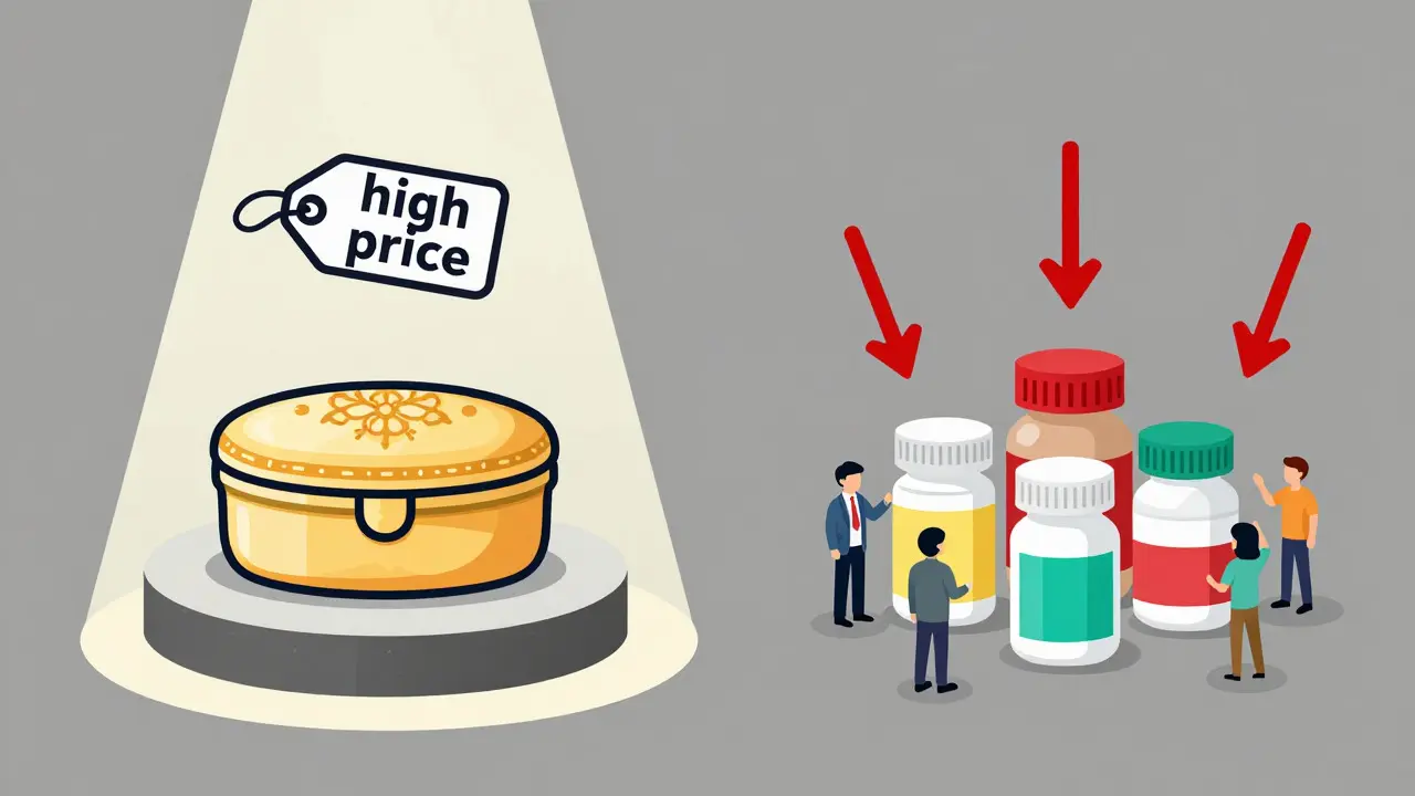 Comparison of one premium pill box versus many affordable generic boxes