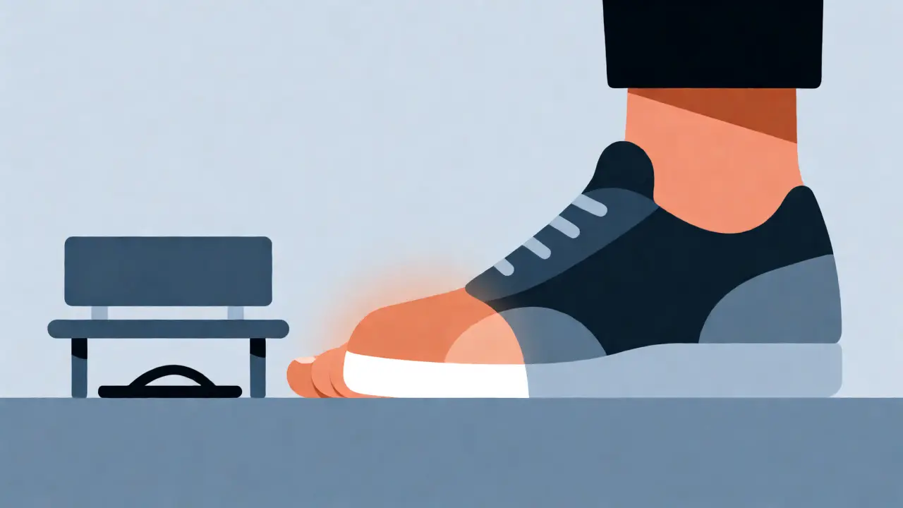 Illustration of athlete's foot and gym transmission risks